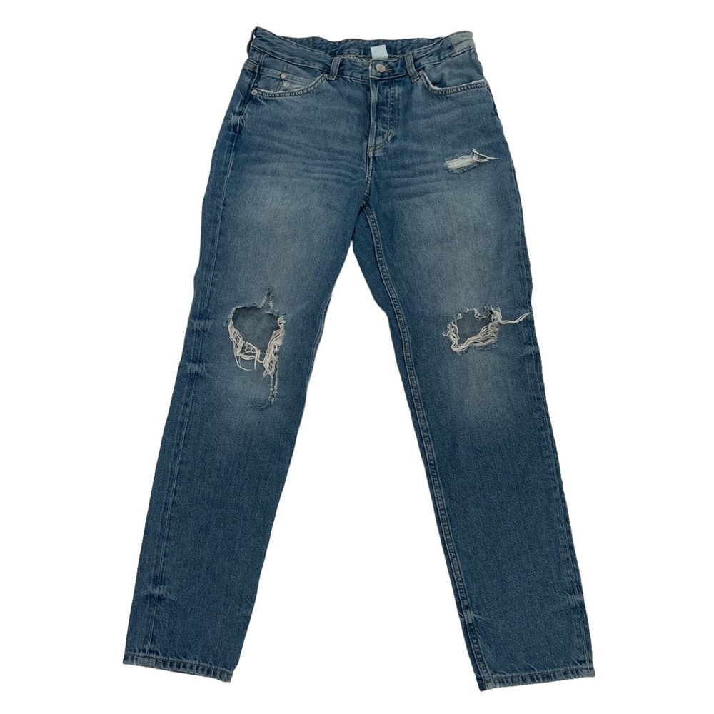 H&M &DENIM Boyfriend Low Waist Distressed Denim Jeans Size 3 Women’s